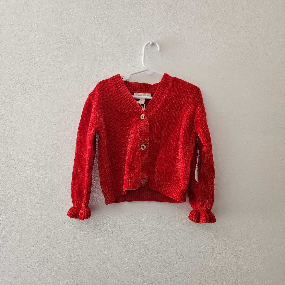 Jessica Simpson | Toddler Red Button-Up Cardigan Sweater